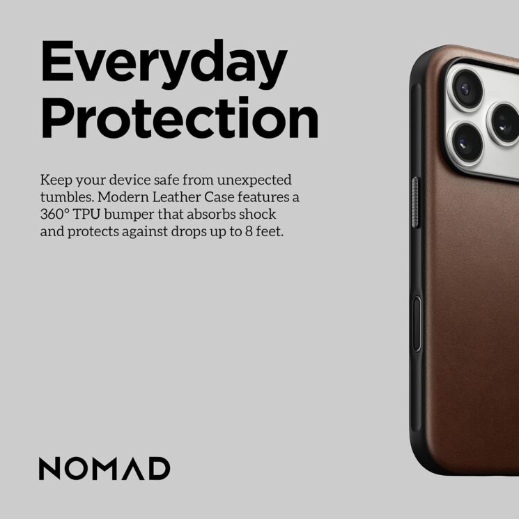 Защитный чехол Nomad Modern Leather Case для iPhone 17 Pro (NM014315858) - English Tan: фото 10 из 12