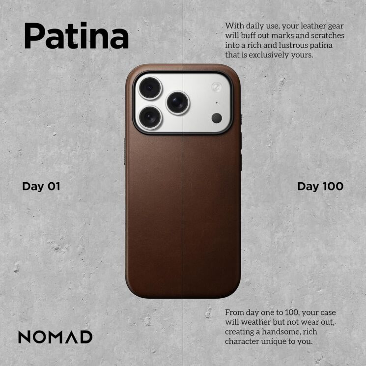 Защитный чехол Nomad Modern Leather Case для iPhone 17 Pro (NM014315858) - English Tan: фото 7 из 12