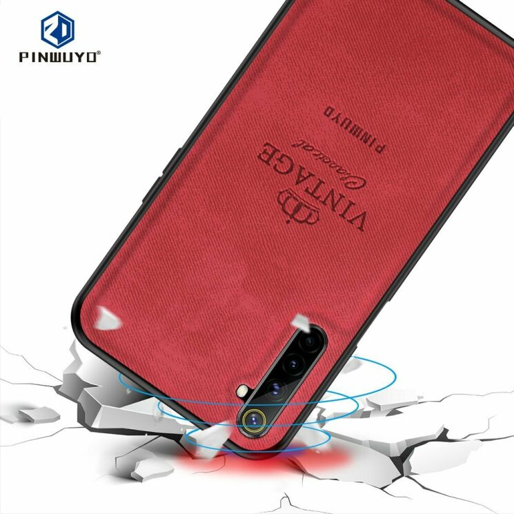 Защитный чехол PINWUYO Vintage Series для Realme 6 Pro - Red: фото 2 из 15