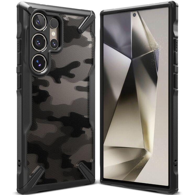 Защитный чехол Ringke Fusion X Design для Samsung Galaxy S24 Ultra (S928) 8809961783784) - Camo Black: фото 1 из 16