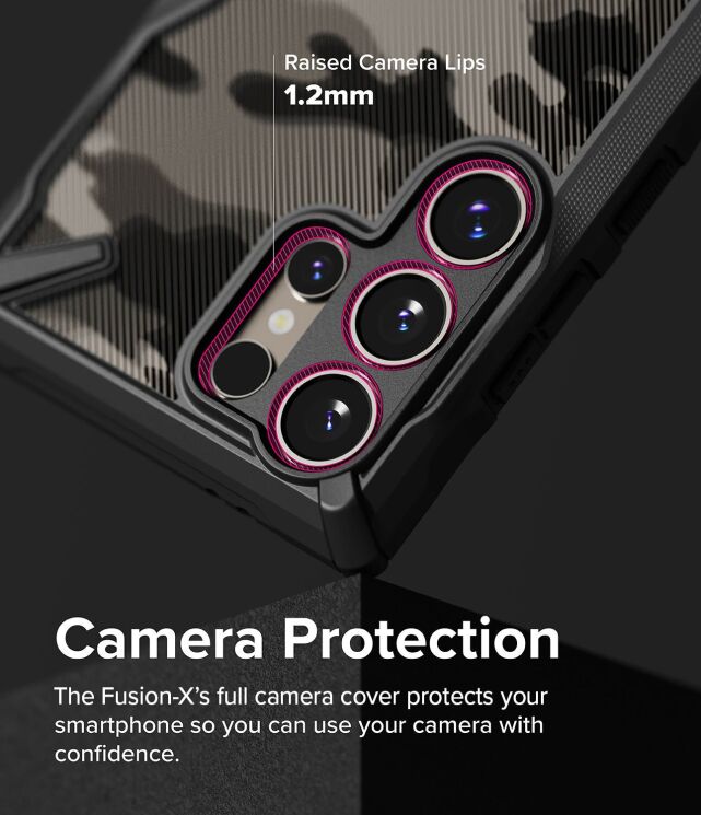 Защитный чехол Ringke Fusion X Design для Samsung Galaxy S24 Ultra (S928) 8809961783784) - Camo Black: фото 5 из 16