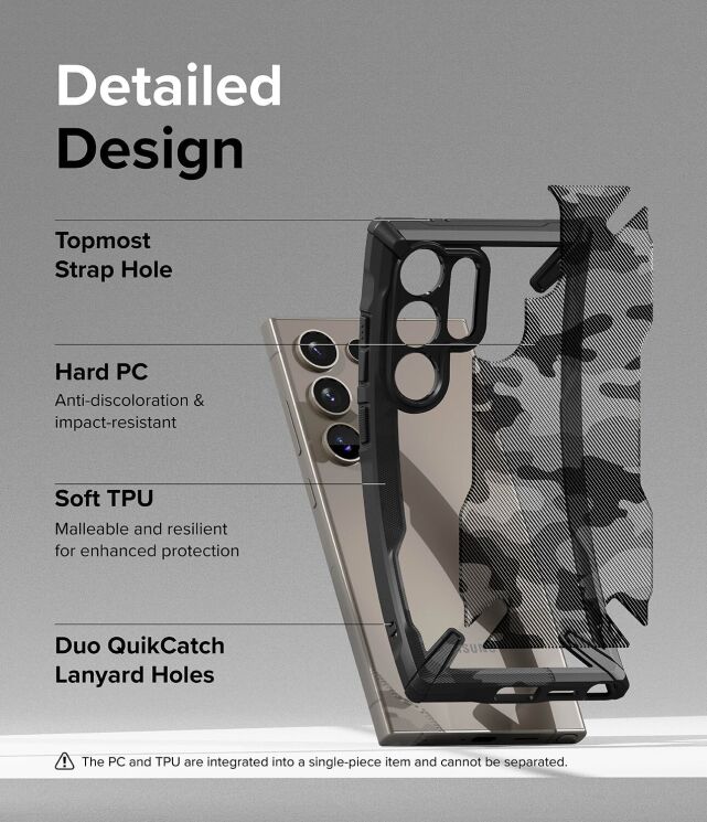 Защитный чехол Ringke Fusion X Design для Samsung Galaxy S24 Ultra (S928) 8809961783784) - Camo Black: фото 10 из 16