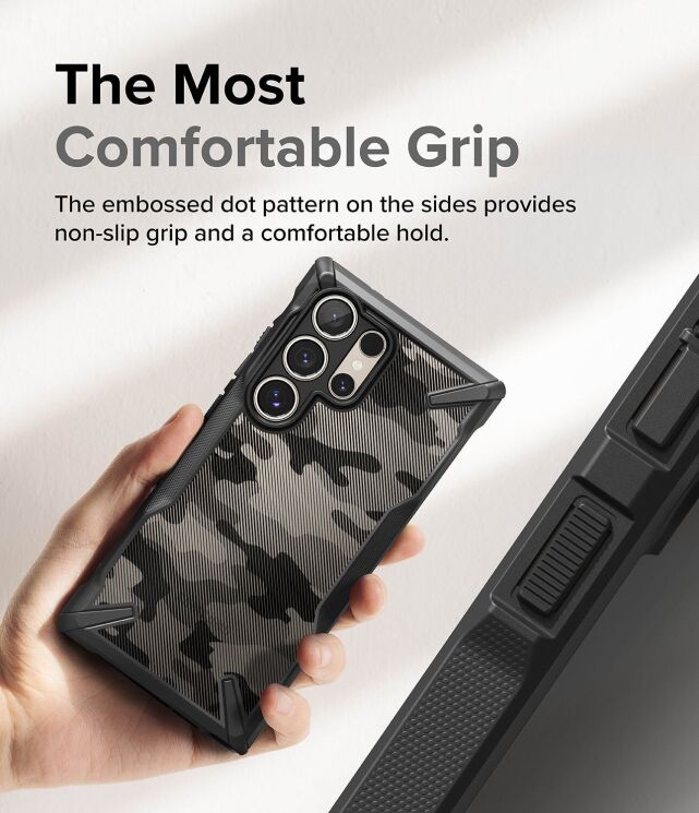 Защитный чехол Ringke Fusion X Design для Samsung Galaxy S24 Ultra (S928) 8809961783784) - Camo Black: фото 6 из 16