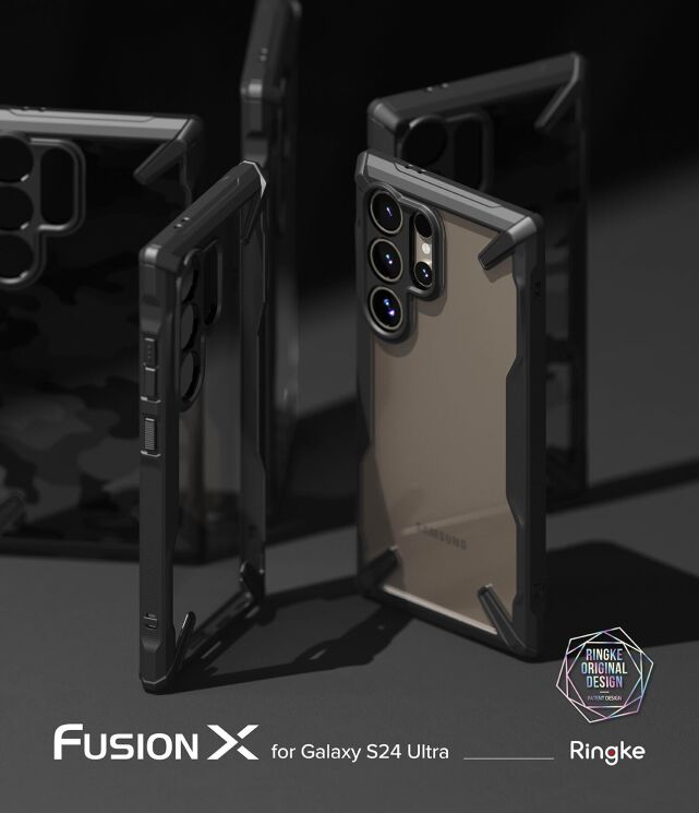 Защитный чехол Ringke Fusion X Design для Samsung Galaxy S24 Ultra (S928) 8809961783784) - Camo Black: фото 2 из 16