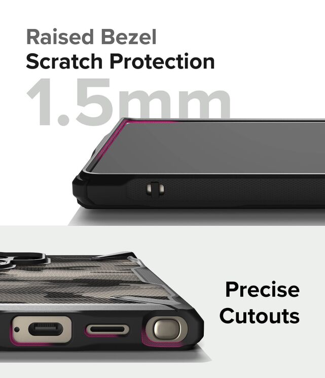 Защитный чехол Ringke Fusion X Design для Samsung Galaxy S24 Ultra (S928) 8809961783784) - Camo Black: фото 11 из 16