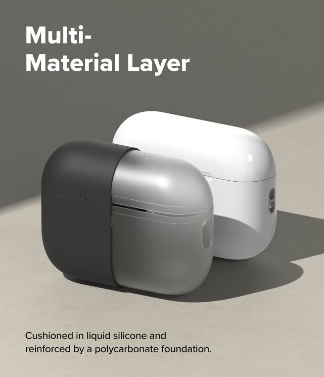 Защитный чехол Ringke Silicone Case для AirPods Pro 3 (8800293859406) - Black: фото 5 из 14