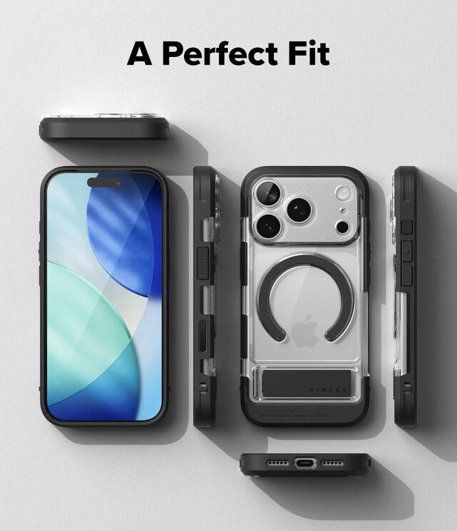 Защитный чехол Ringke UX Magnetic для iPhone 17 Pro (8800328811393) - Smoke Black: фото 8 из 11
