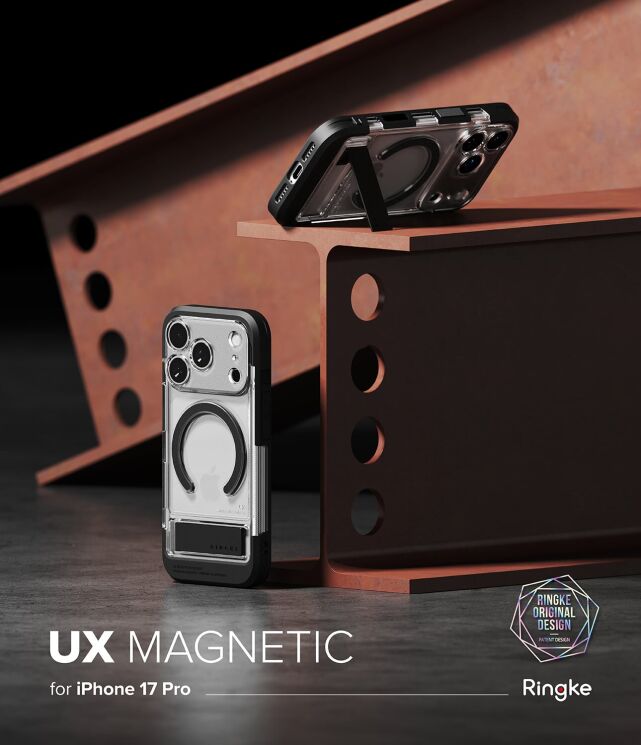 Защитный чехол Ringke UX Magnetic для iPhone 17 Pro (8800328811393) - Smoke Black: фото 2 из 11
