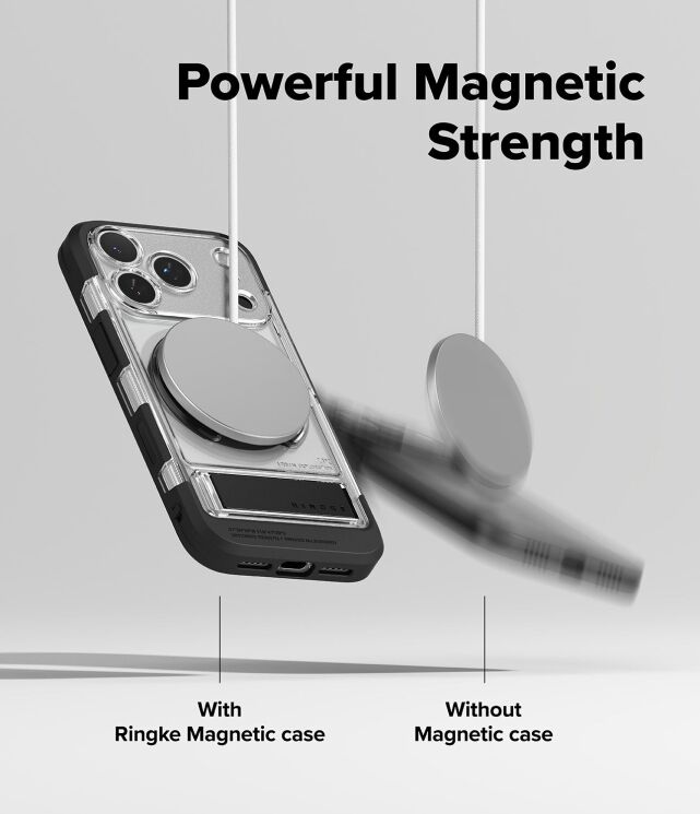 Защитный чехол Ringke UX Magnetic для iPhone 17 Pro (8800328811393) - Smoke Black: фото 7 из 11