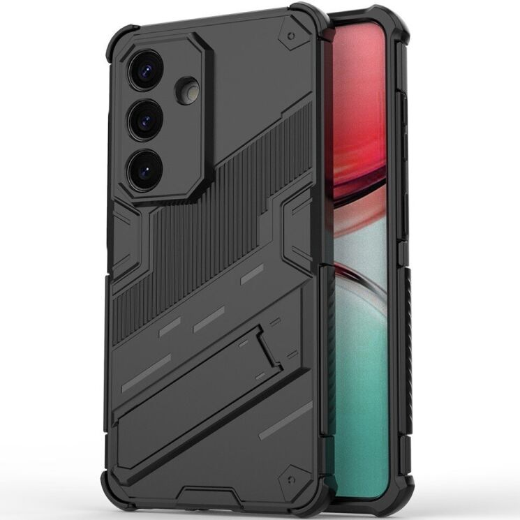 Защитный чехол с подставкой Deexe Bibercas для Samsung Galaxy S26 - Black: фото 1 из 6