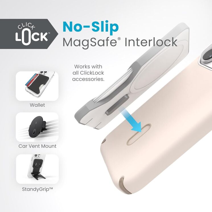 Защитный чехол Speck Presidio2 Pro MagSafe ClickLock для iPhone 15 Pro (150446-3214) - Bleached Bone: фото 8 из 15