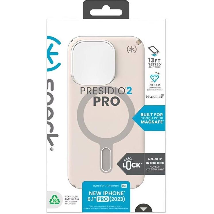 Защитный чехол Speck Presidio2 Pro MagSafe ClickLock для iPhone 15 Pro (150446-3214) - Bleached Bone: фото 15 из 15