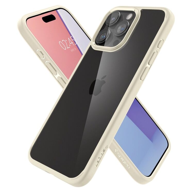 Защитный чехол Spigen (SGP) Crystal Hybrid для Apple iPhone 15 Pro Max - Sand Beige: фото 6 из 15