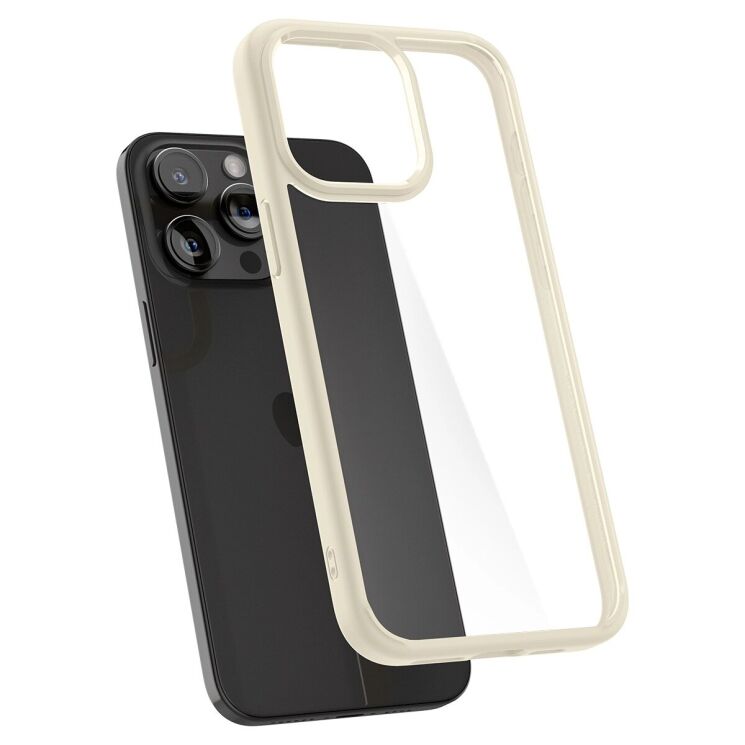 Защитный чехол Spigen (SGP) Crystal Hybrid для Apple iPhone 15 Pro Max - Sand Beige: фото 4 из 15