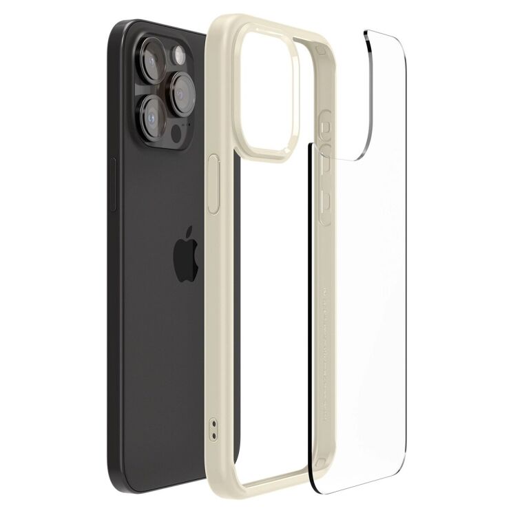 Защитный чехол Spigen (SGP) Crystal Hybrid для Apple iPhone 15 Pro Max - Sand Beige: фото 5 из 15