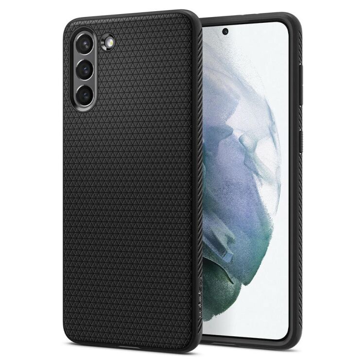 Захисний чохол Spigen (SGP) Liquid Air для Samsung Galaxy S21 (G991) - Matte Black: фото 1 з 17