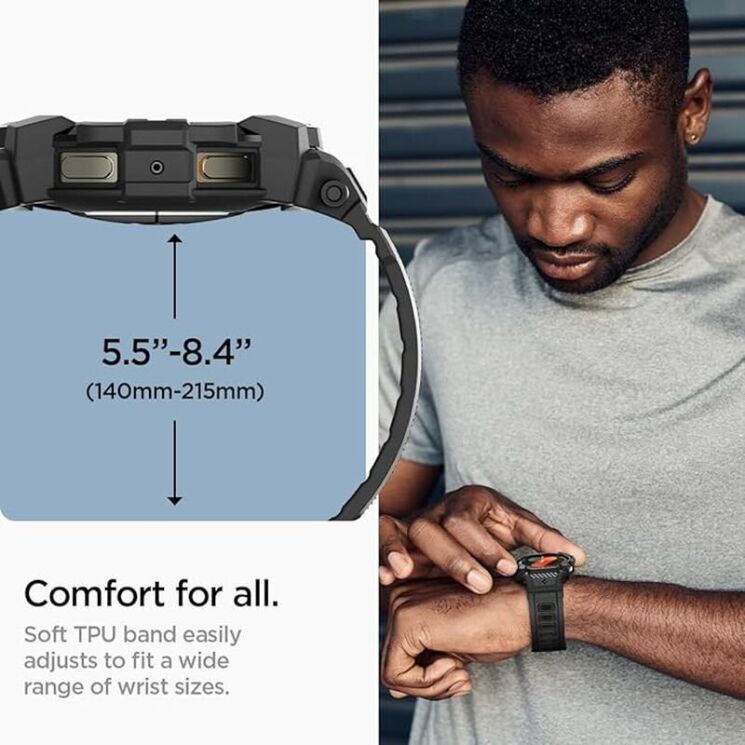 Защитный чехол Spigen (SGP) Rugged Armor Pro (FW) для Samsung Galaxy Watch 7 (44mm) - Matte Black: фото 18 из 18