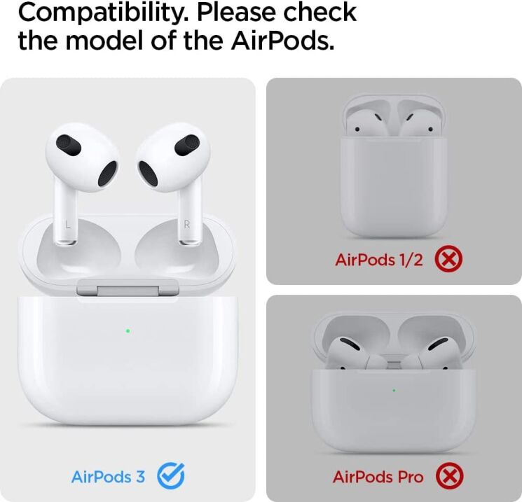 Защитный чехол Spigen (SGP) Silicone Fit (FH) для Apple AirPods 3 - Mint: фото 10 из 19