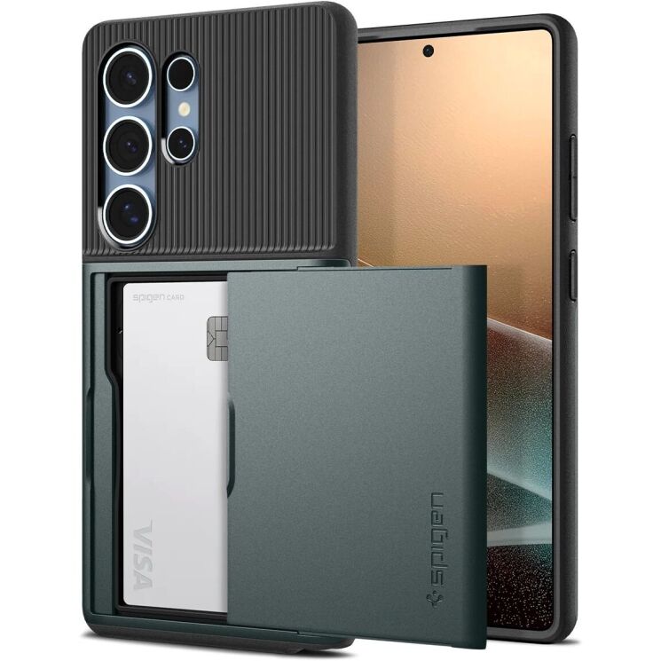Захисний чохол Spigen Slim Armor CS для Samsung Galaxy S25 Ultra (S938) ACS08968 - Abyss Green: фото 1 з 17