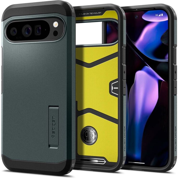 Защитный чехол Spigen (SGP) Tough Armor для Google Pixel 9 Pro XL - Abyss Green: фото 1 из 16
