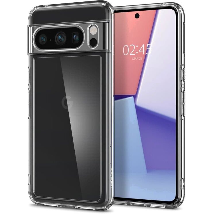 Защитный чехол Spigen (SGP) Ultra Hybrid для Google Pixel 8 Pro - Crystal Clear: фото 1 из 15