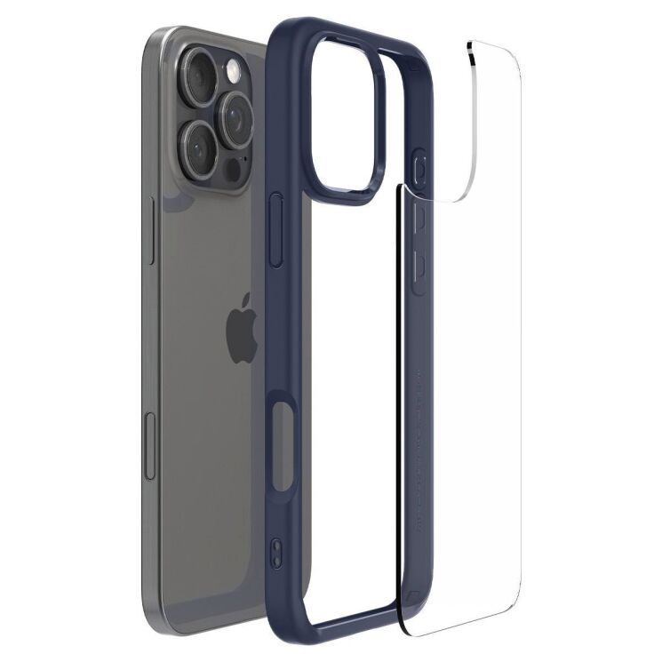 Защитный чехол Spigen Ultra Hybrid для iPhone 16 Pro Max (ACS07997) - Navy Blue: фото 7 из 12