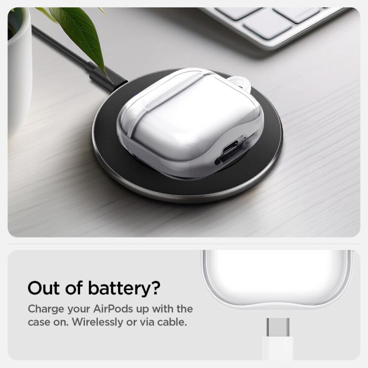 Защитный чехол Spigen (SGP) Ultra Hybrid (FH) для Apple AirPods 4 - White: фото 12 из 15