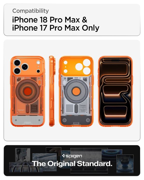 Защитный чехол Spigen Ultra Hybrid C-One (MagFit) для iPhone 18 Pro / 17 Pro (ACS11986) - Tangerine (440109O) Защитный чехол Spigen Ultra Hybrid C-One (MagFit) для iPhone 18 Pro / 17 Pro (ACS11986) - Tangerine: фото 8 из 15