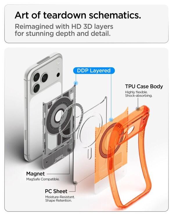 Защитный чехол Spigen Ultra Hybrid C-One (MagFit) для iPhone 18 Pro / 17 Pro (ACS11986) - Tangerine (440109O) Защитный чехол Spigen Ultra Hybrid C-One (MagFit) для iPhone 18 Pro / 17 Pro (ACS11986) - Tangerine: фото 11 из 15