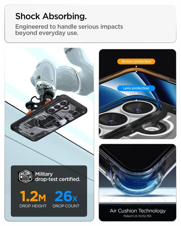 Захисний чохол Spigen Ultra Hybrid Zero One (MagFit) для Samsung Galaxy S26 (S942) ACS10736 - One Black: фото 11 з 14