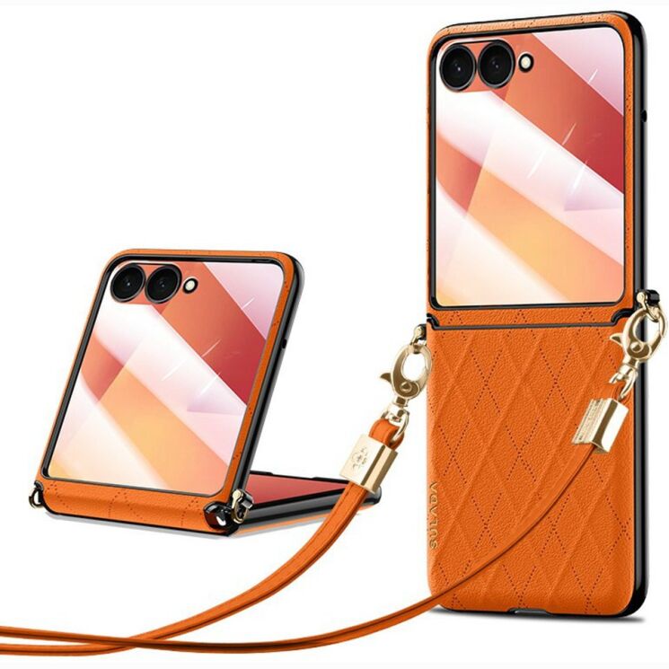 Защитный чехол SULADA Rhombus Leather для Samsung Galaxy Flip 8 - Orange (423513O) Защитный чехол SULADA Rhombus Leather для Samsung Galaxy Flip 8 - Orange: фото 1 из 5