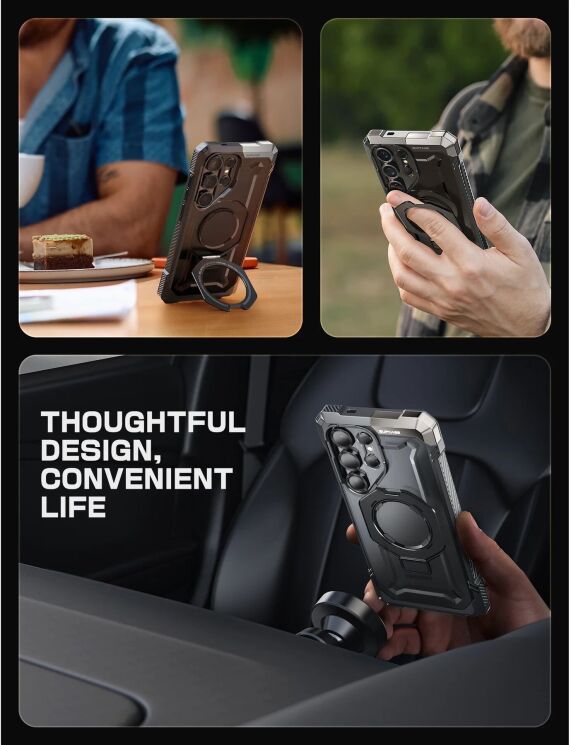 Захисний чохол Supcase UB Grip MagSafe для Samsung Galaxy S25 Ultra (S938) 843439156630 - Black: фото 13 з 13