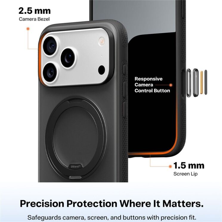 Защитный чехол TORRAS Ostand Ofitness для Apple iPhone 17 Pro Max - Transparent: фото 5 из 9