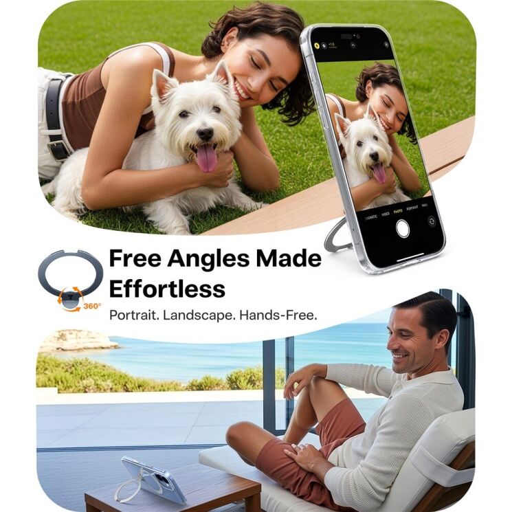 Захисний чохол TORRAS Ostand Spin MagSafe для Apple iPhone 17 - Transparent: фото 4 з 8