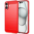 Защитный чехол UniCase Carbon для Apple iPhone 16 Plus - Red (360602R)