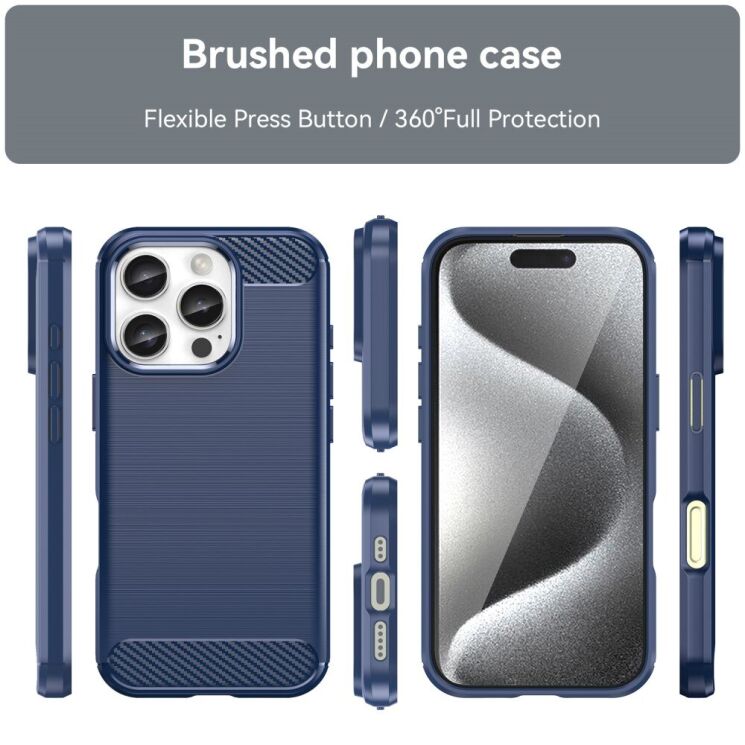 Захисний чохол UniCase Carbon для Apple iPhone 16 Pro - Red: фото 8 з 8