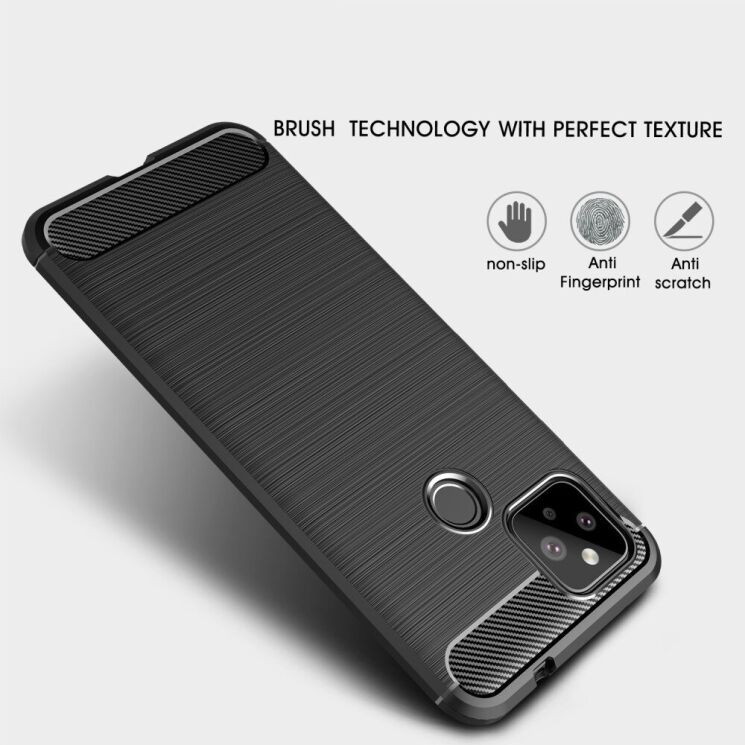 Защитный чехол UniCase Carbon для Google Pixel 4a 5G - Black: фото 4 из 10