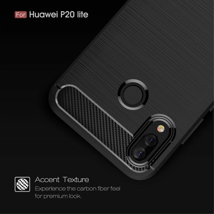 Защитный чехол UniCase Carbon для Huawei P20 Lite - Dark Blue: фото 5 из 10
