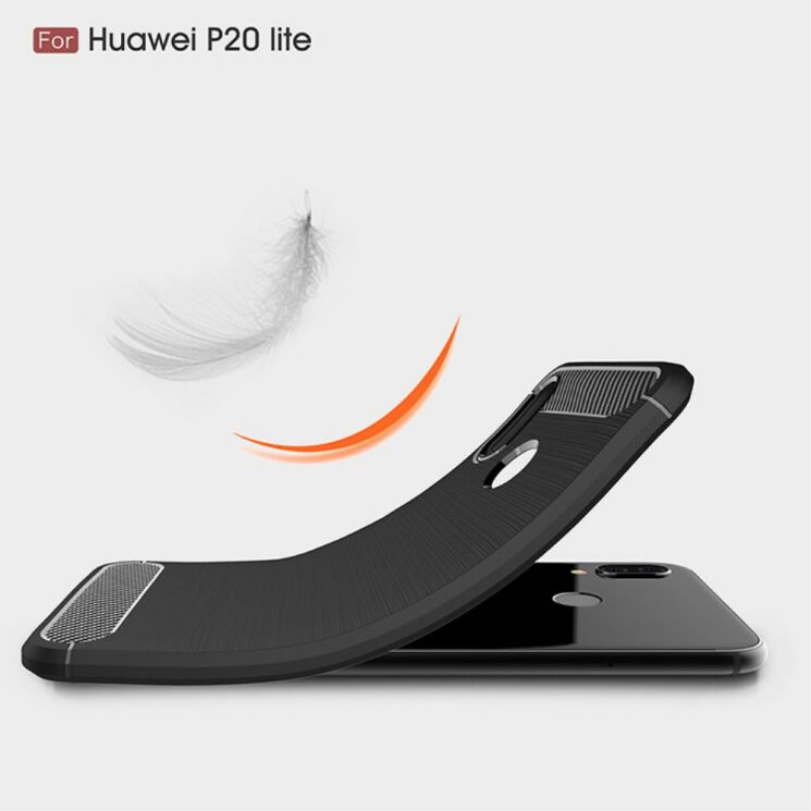Защитный чехол UniCase Carbon для Huawei P20 Lite - Dark Blue: фото 8 из 10