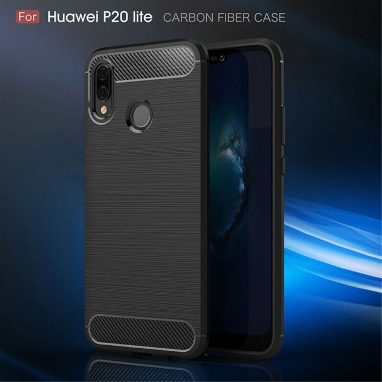 Защитный чехол UniCase Carbon для Huawei P20 Lite - Dark Blue: фото 3 из 10