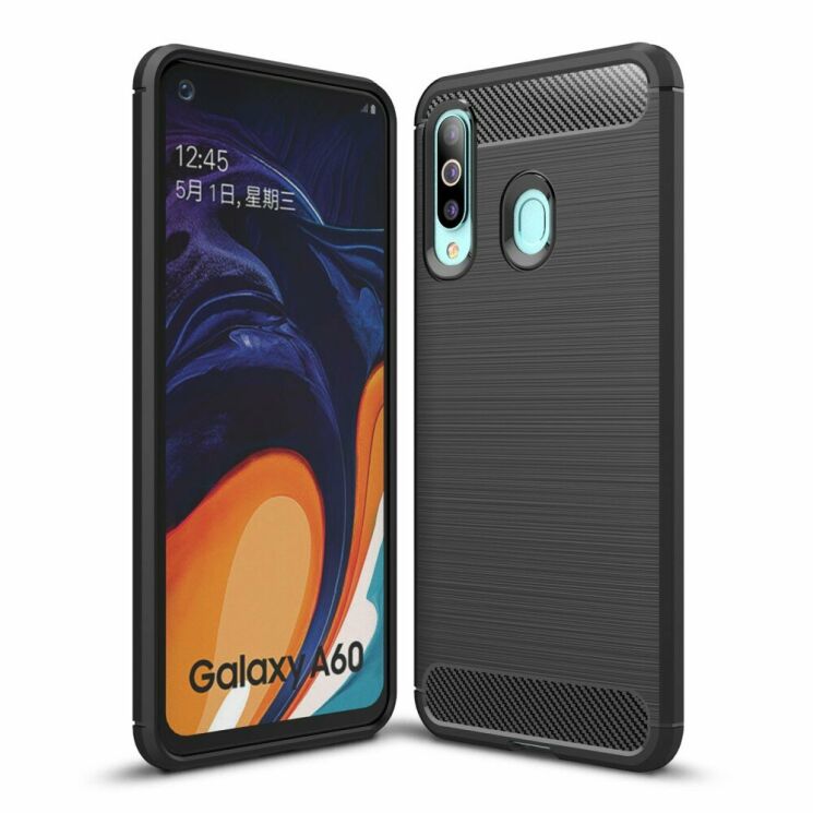 Защитный чехол UniCase Carbon для Samsung Galaxy A60 (A605) - Black: фото 1 из 10