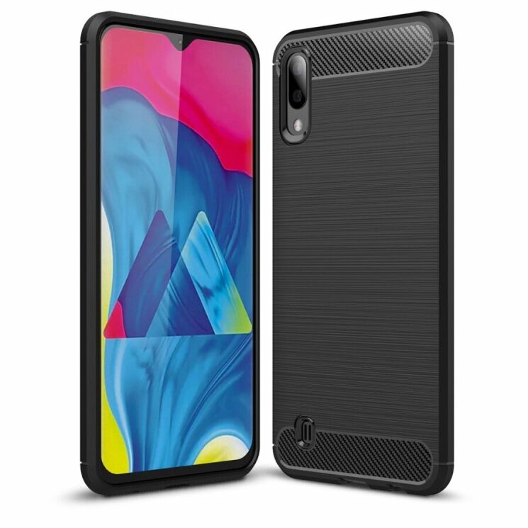 Силиконовый (TPU) чехол UniCase Carbon для Samsung Galaxy M10 - Black: фото 1 из 8