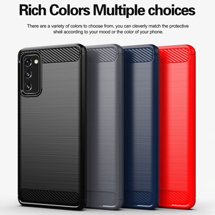 Защитный чехол UniCase Carbon для Samsung Galaxy S20 FE (G780) - Red: фото 8 из 8