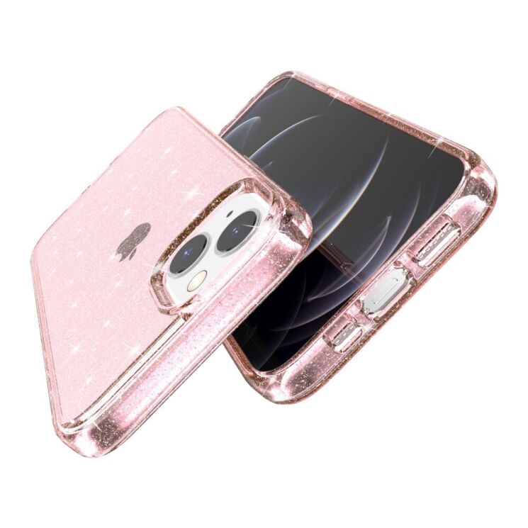 Защитный чехол UniCase Glitter Shell для Apple iPhone 14 - Pink: фото 7 из 9
