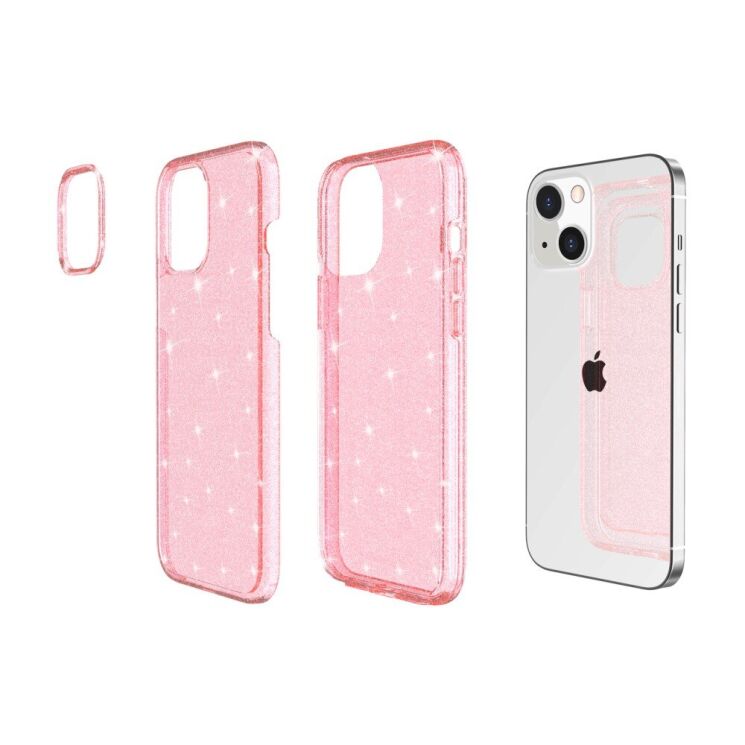 Защитный чехол UniCase Glitter Shell для Apple iPhone 14 - Pink: фото 5 из 9