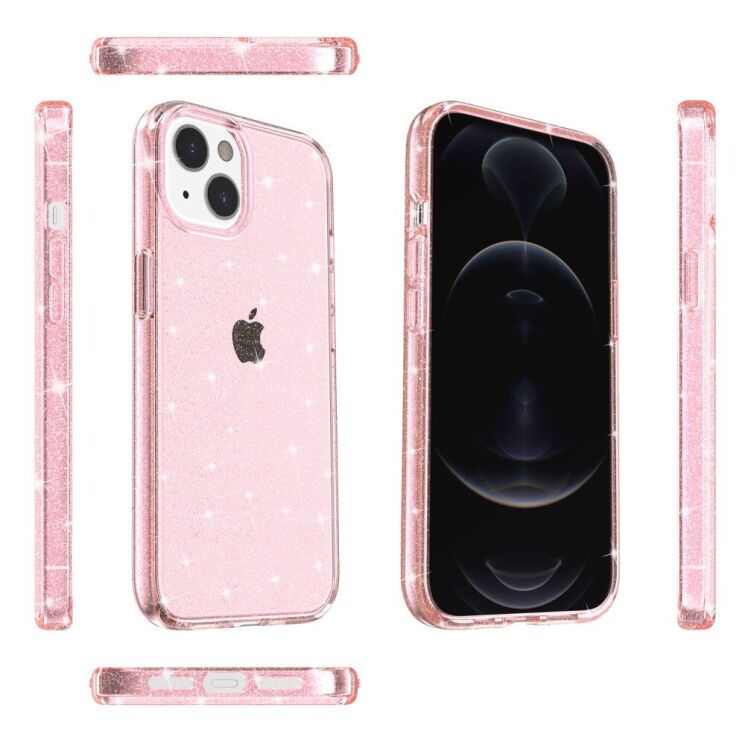 Защитный чехол UniCase Glitter Shell для Apple iPhone 14 - Pink: фото 8 из 9