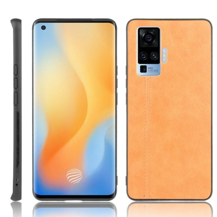 Защитный чехол UniCase Leather Series для VIVO X50 Pro - Yellow: фото 1 из 9