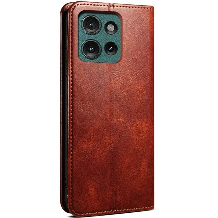 Защитный чехол UniCase Leather Wallet для Motorola Moto G75 - Brown: фото 6 из 7
