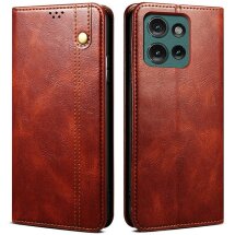 Защитный чехол UniCase Leather Wallet для Motorola Moto G75 - Brown: фото 1 из 7