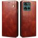 Защитный чехол UniCase Leather Wallet для Motorola Moto G75 - Brown (367802Z). Фото 1 из 7